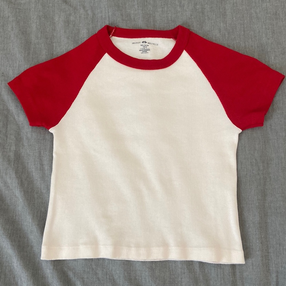Brandy Melville Red Baseball Tee